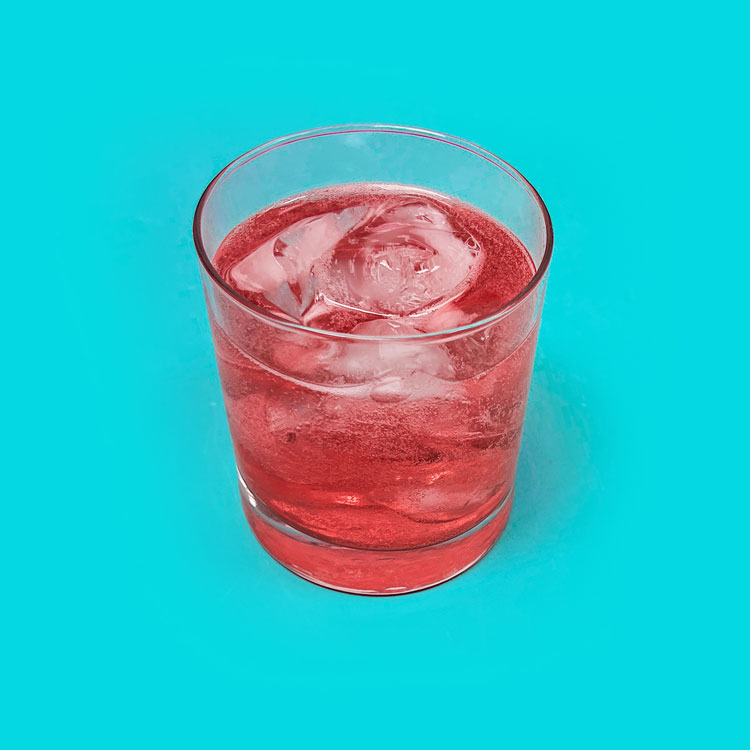 pink drink in a cup of ice