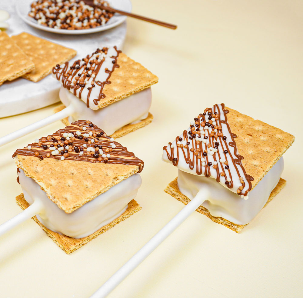 caramel smores pops