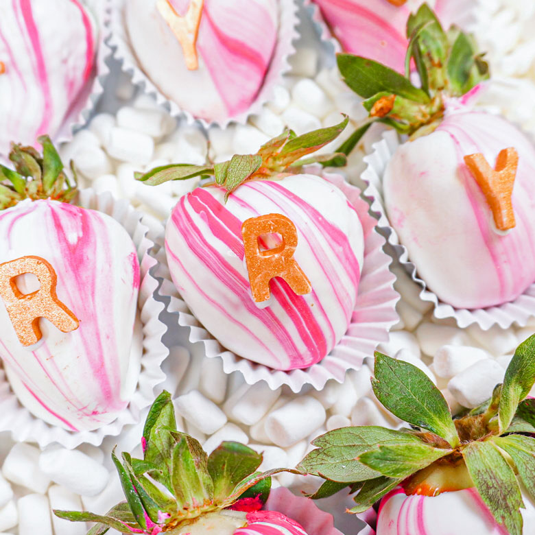 chocolate covered strawberry in mini cupcake liner