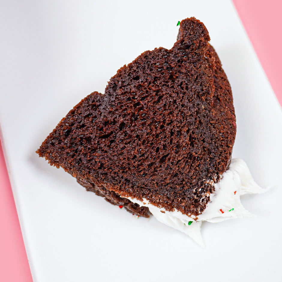 moist chocolate cake slice