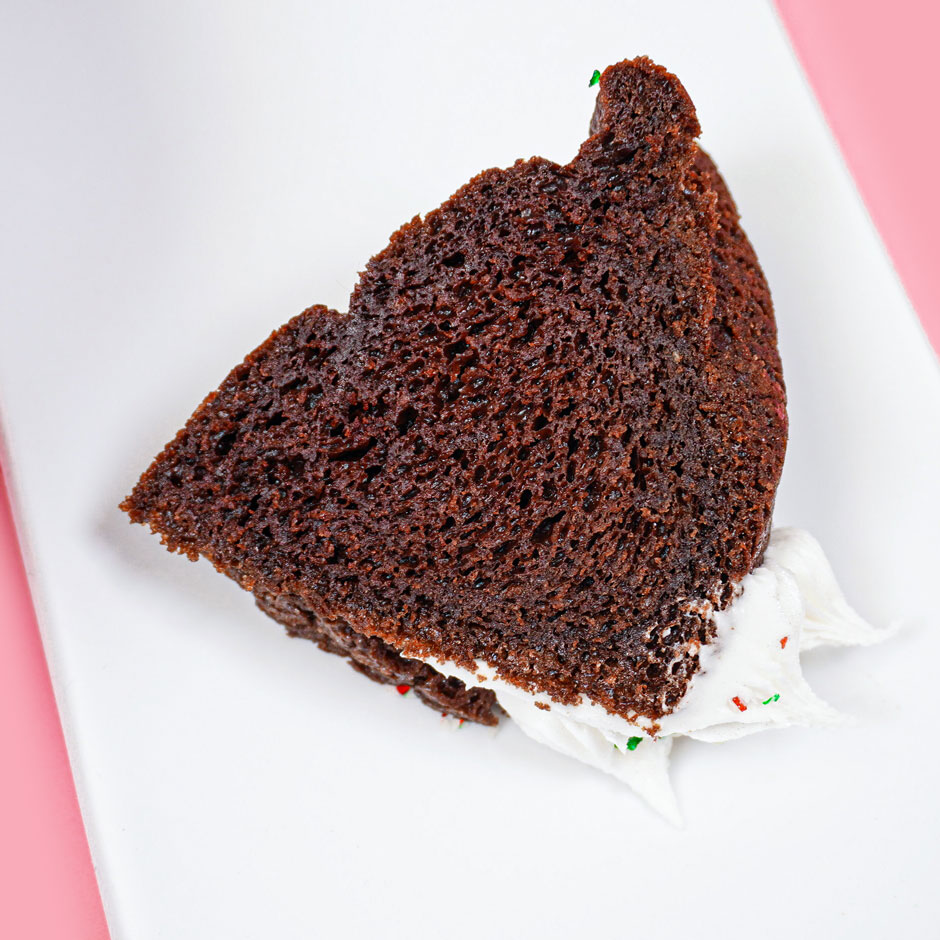 moist chocolate cake slice