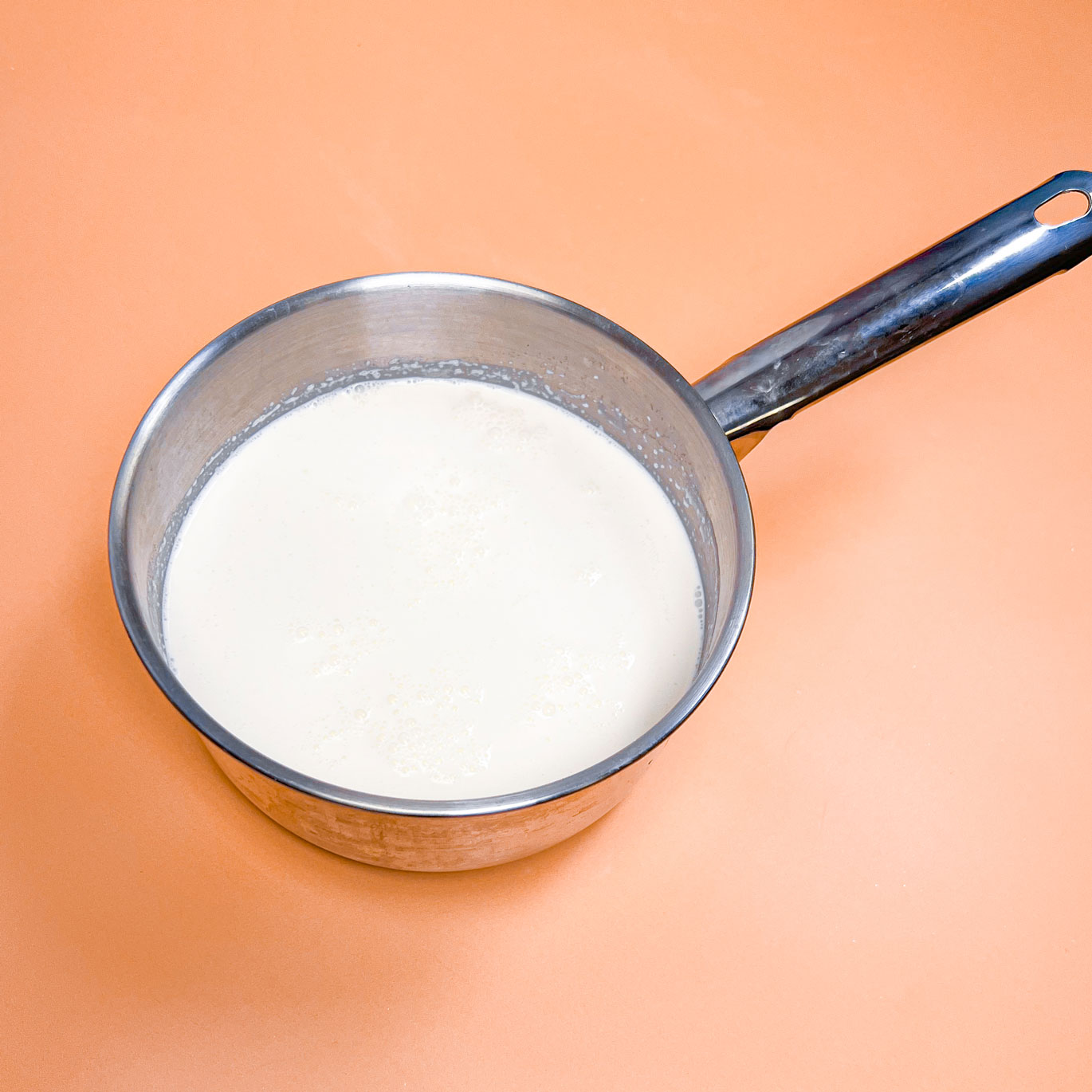 milk and vanilla extract in a saucepan
