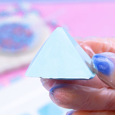 pyramid shaped bonbon removed from the mold