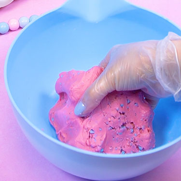 pink candy center with cotton candy crunch mixed in