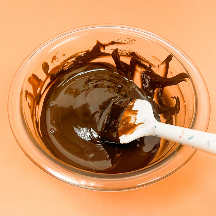 Bowl of Black Melted Chocolate