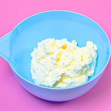 bowl of stabilized whipped cream