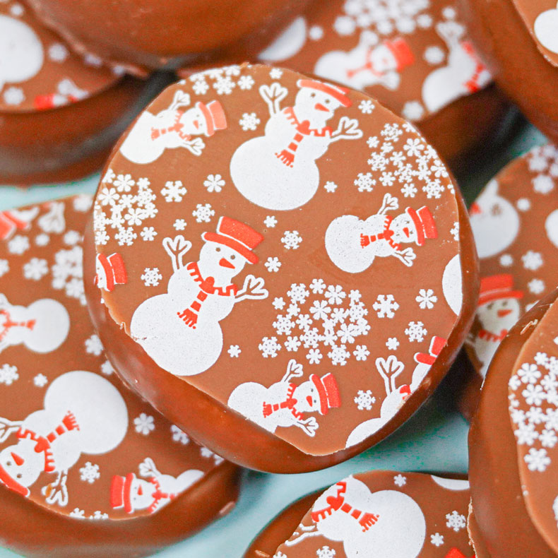 snowman chocolate transfer sheet