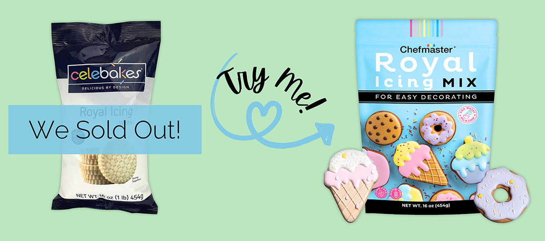 Click here to shop our chefmaster royal icing mix.