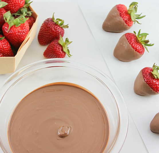 Strawberries dipped in chocolate