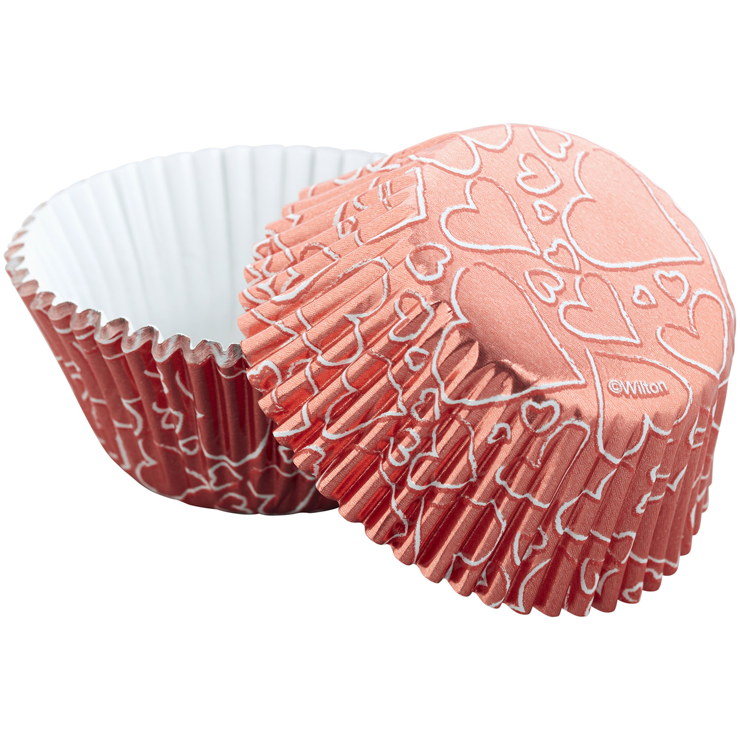 Wilton Pink Hearts Valentine's Day Foil Cupcake Liners, 24-Count