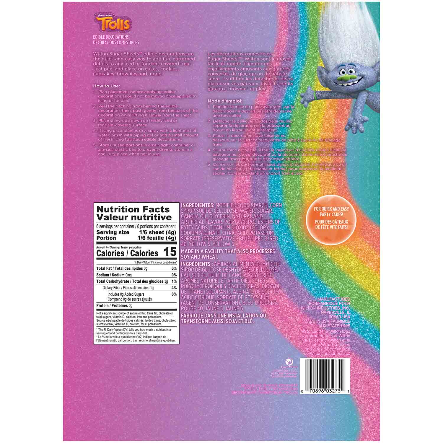 Trolls Sugar Sheets 703 0014 Country Kitchen Sweetart