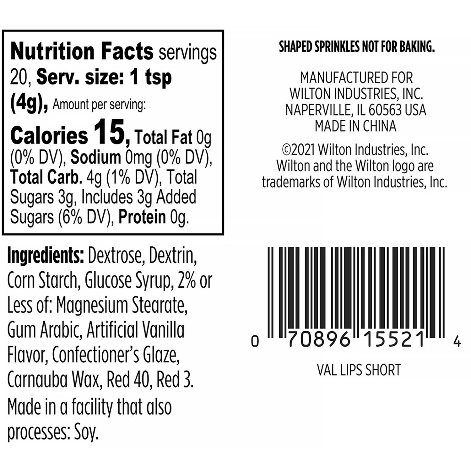 Valentine's Lip Candy Sprinkles Country Kitchen SweetArt