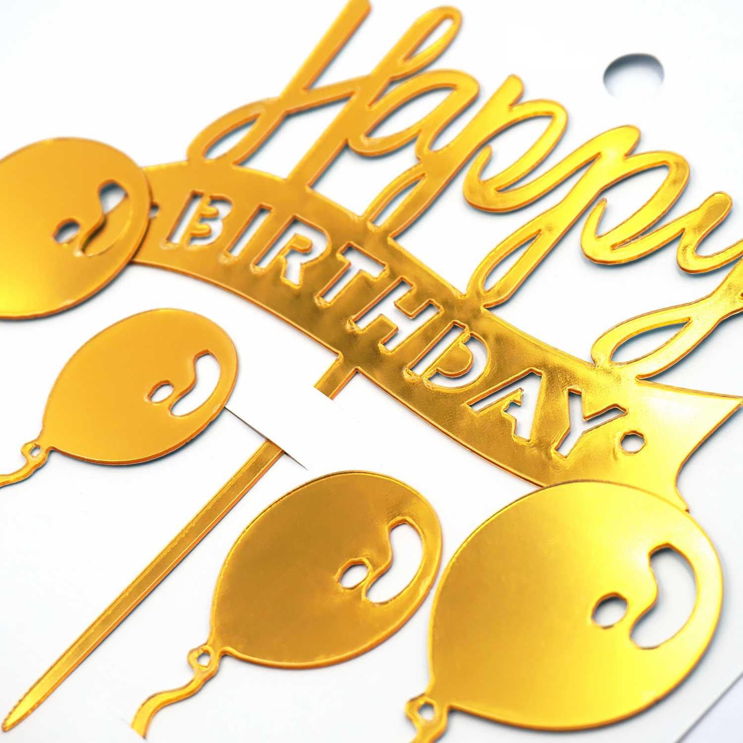 Gold Happy Birthday Cake Topper