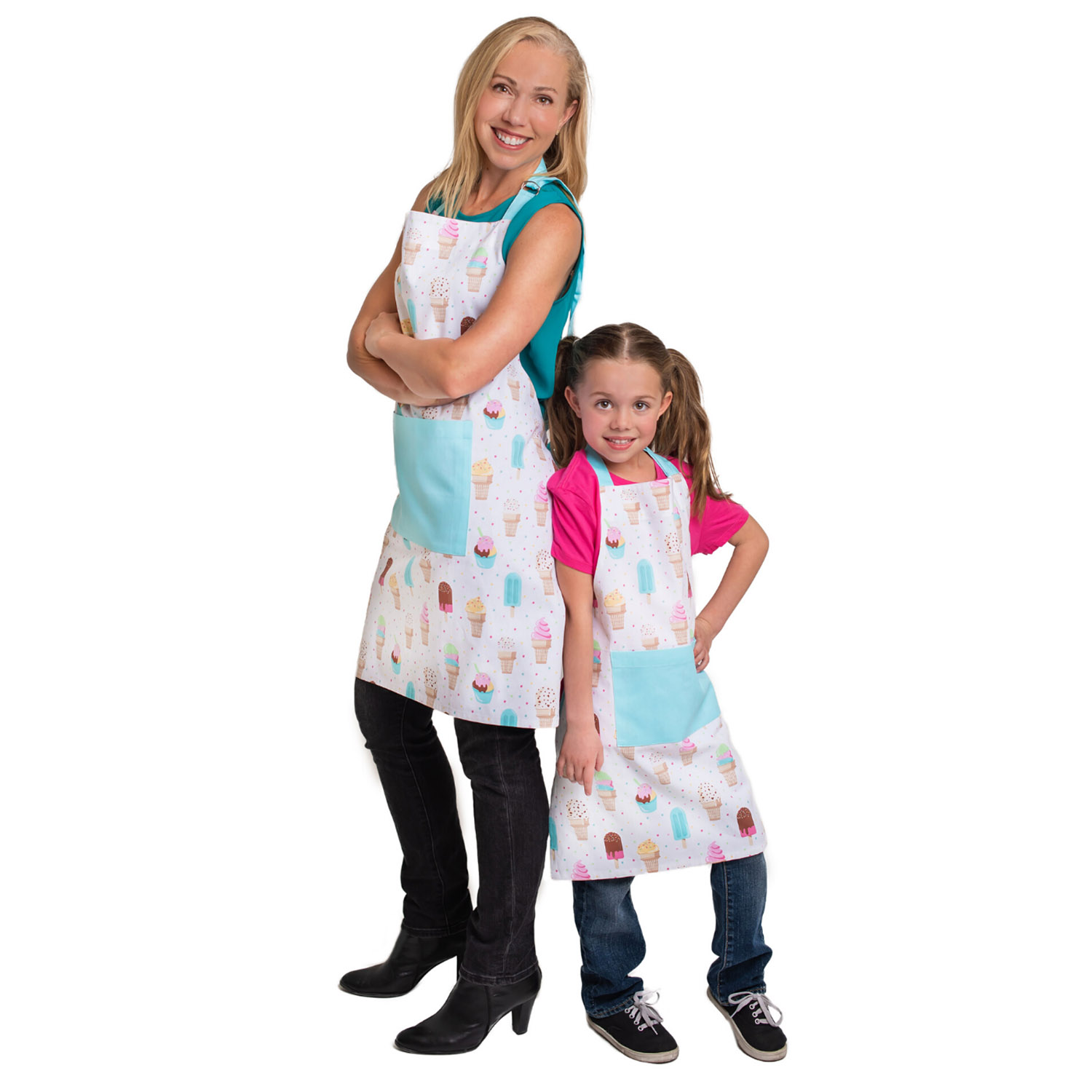 Handstand Kitchen Mother and Daughter Sprinkles 100% Cotton Apron Set