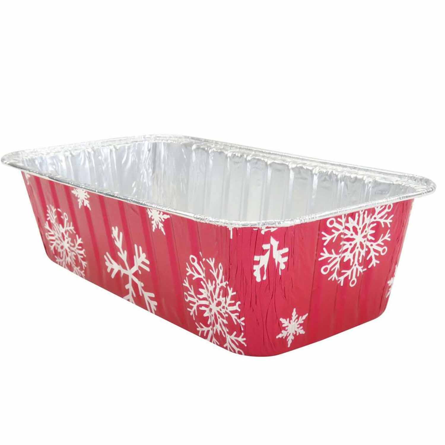 1 LB Snowflake Mini Foil Loaf Pan with Dome Lid - CKSA